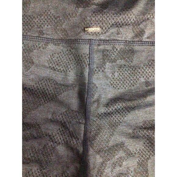 Mondetta Leggings Performance Luxury Pockets Active Casual Jacquard Blue Size L - Picture 4 of 6